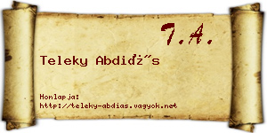 Teleky Abdiás névjegykártya